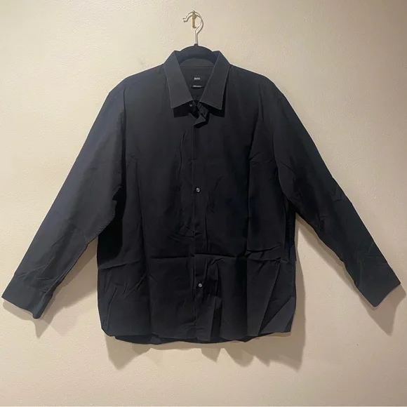 Hugo Boss | Shirts | Hugo Boss Brand Button Up Button Down Business Black  Shirt Size 75 | Poshmark